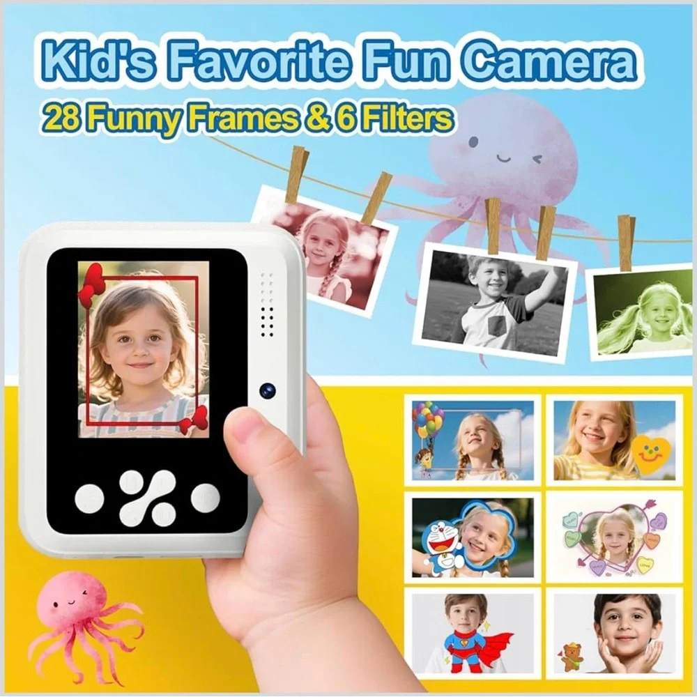 OTJ Kids Insta Print Dual Camera White Rainbow Kids Camera BNIB Gift Toy!!!